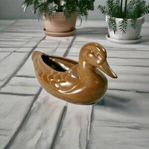 Quaint Retro Frankoma Mallard Duck Planter for Rustic Farmhouse Decor